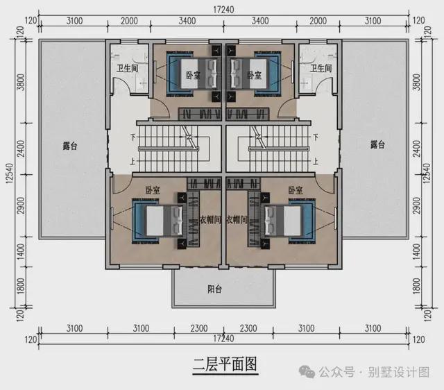墅效果图30套农村双拼农村自建房别墅PG麻将胡了试玩三层新中式兄弟双拼别(图2)